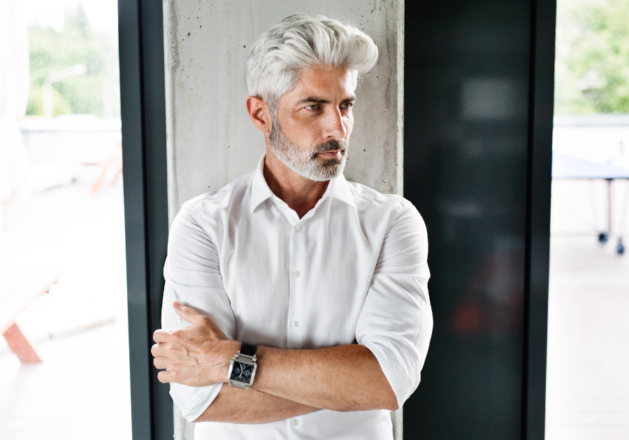 care for men's gray hair